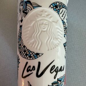 Starbucks Las Vegas Tumbler - White and Black with Blue Accents